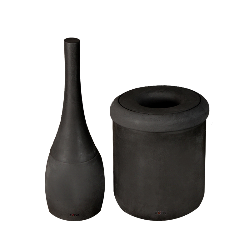 ست فرچه و سطل سرویس بهداشتی AXOR (آکسور) مدل النا رنگ ذغالی  (psetid01)