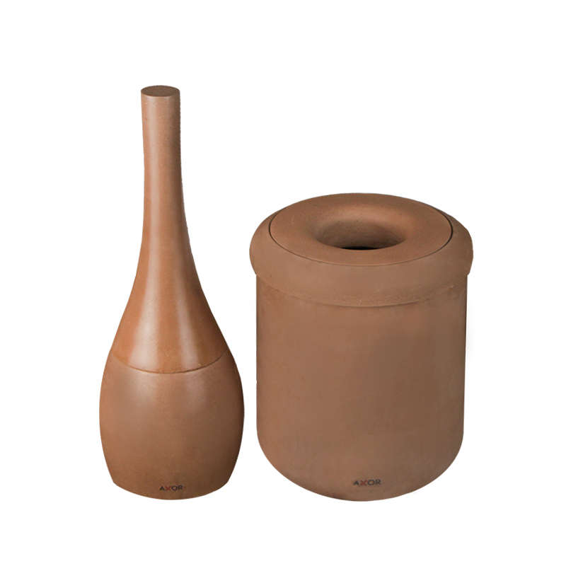ست فرچه و سطل سرویس بهداشتی AXOR (آکسور) مدل برونو رنگ خاکی (psetd2skh04)