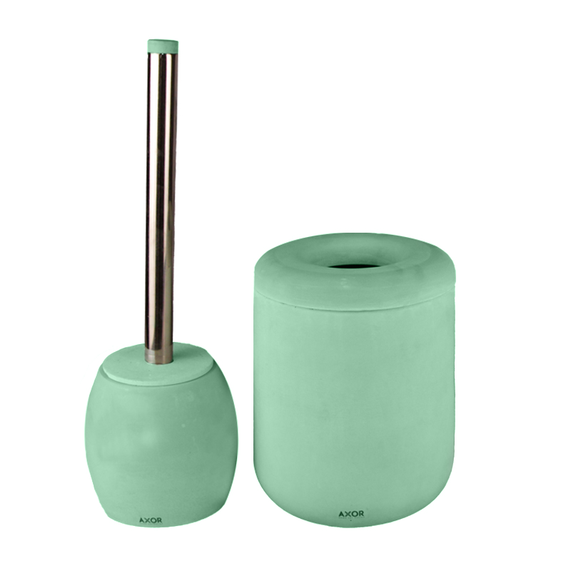 ست فرچه و سطل سرویس بهداشتی AXOR (آکسور) مدل لوکا رنگ فیروزه ای (psetdma03)