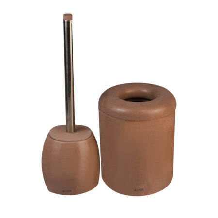 ست فرچه و سطل سرویس بهداشتی AXOR (آکسور) مدل لوکا رنگ خاکی (psetdmkh03)