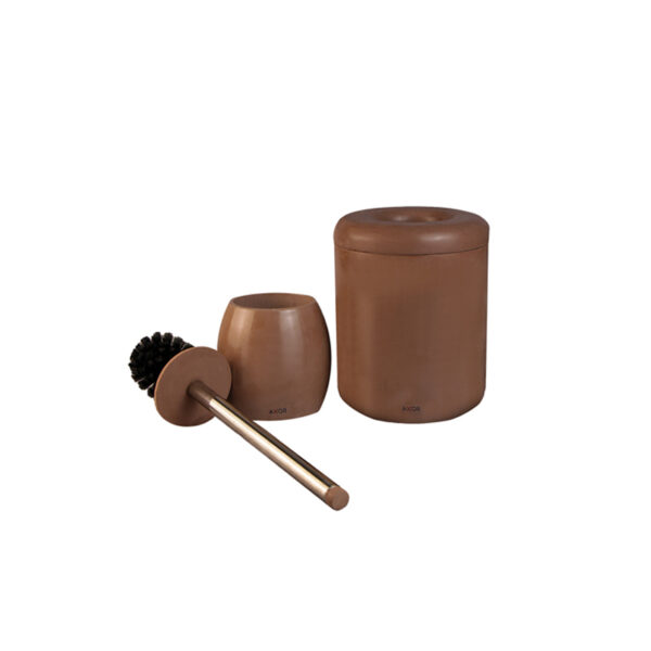 ست فرچه و سطل سرویس بهداشتی AXOR (آکسور) مدل لوکا رنگ خاکی (psetdmkh03) - Image 2