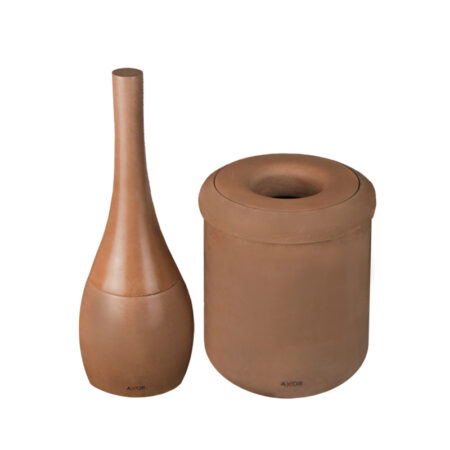 ست فرچه و سطل سرویس بهداشتی AXOR (آکسور) مدل برونو رنگ خاکی (psetd2skh04)