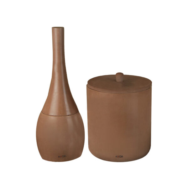 ست فرچه و سطل سرویس بهداشتی AXOR (آکسور) مدل دبورا رنگ خاکی (psetsckh02)