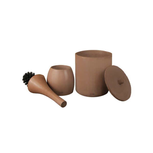 ست فرچه و سطل سرویس بهداشتی AXOR (آکسور) مدل دبورا رنگ خاکی (psetsckh02) - Image 2