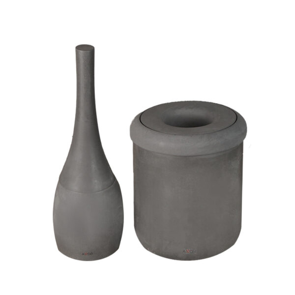 ست فرچه و سطل سرویس بهداشتی AXOR (آکسور) مدل برونو رنگ ذغالی (psetd2szg04)
