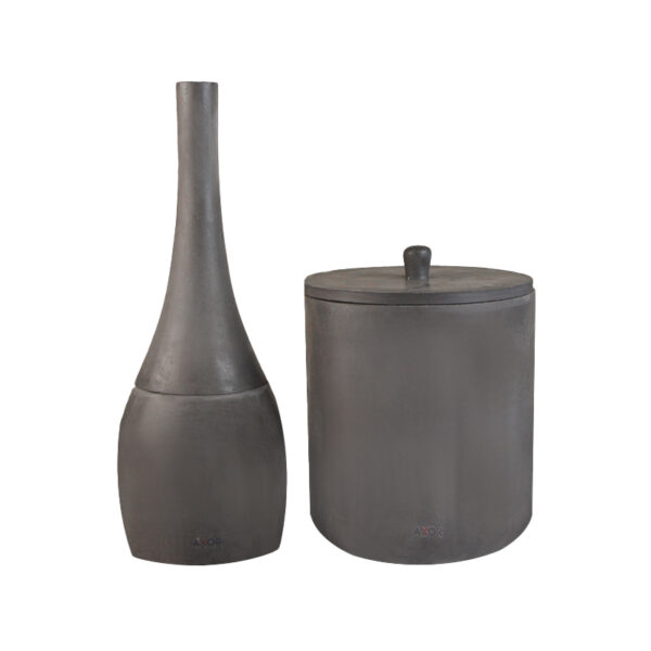 ست فرچه و سطل سرویس بهداشتی AXOR (آکسور) مدل دبورا رنگ ذغالی (psetsczg02)