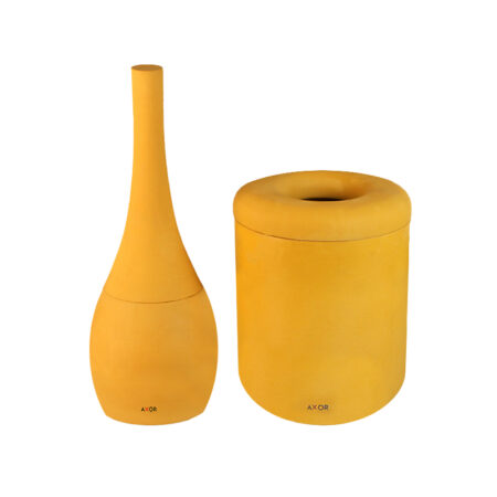 ست فرچه و سطل سرویس بهداشتی AXOR (آکسور) مدل برونو رنگ زرد انبه ای (psetd2sz04)