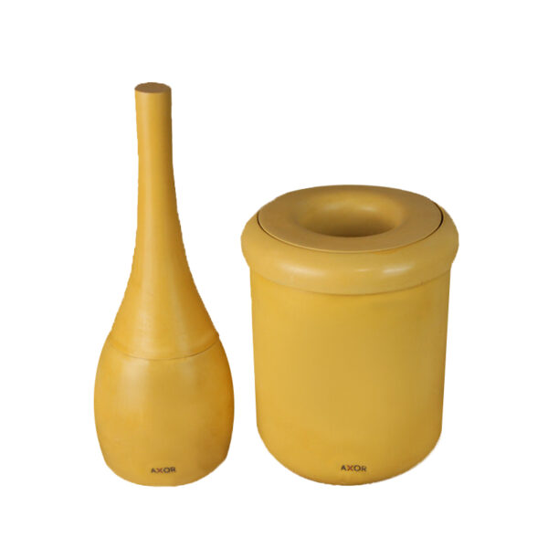 ست فرچه و سطل سرویس بهداشتی AXOR (آکسور) مدل برونو رنگ زرد انبه ای (psetd2sz04)