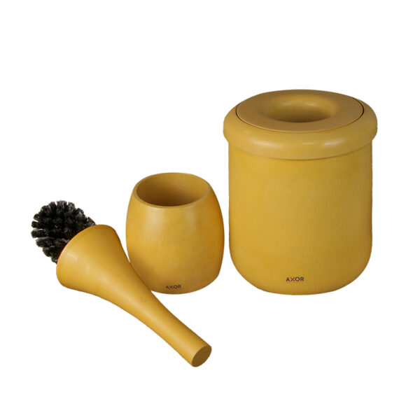 ست فرچه و سطل سرویس بهداشتی AXOR (آکسور) مدل برونو رنگ زرد انبه ای (psetd2sz04) - Image 2