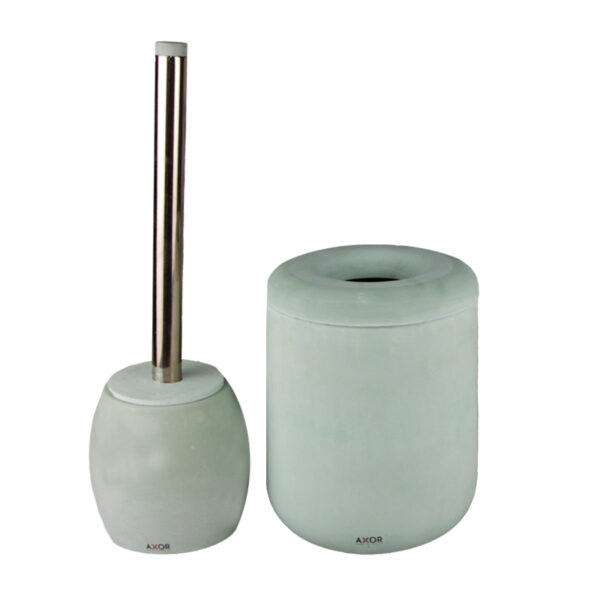 ست فرچه و سطل سرویس بهداشتی AXOR (آکسور) مدل لوکا رنگ سبزآبی (psetdma03)