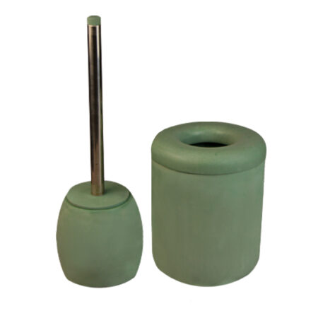 ست فرچه و سطل سرویس بهداشتی AXOR (آکسور) مدل لوکا رنگ سبز معدنی (psetdms03)