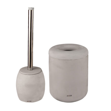ست فرچه و سطل سرویس بهداشتی AXOR (آکسور) مدل لوکا رنگ طوسی (psetdmt03)