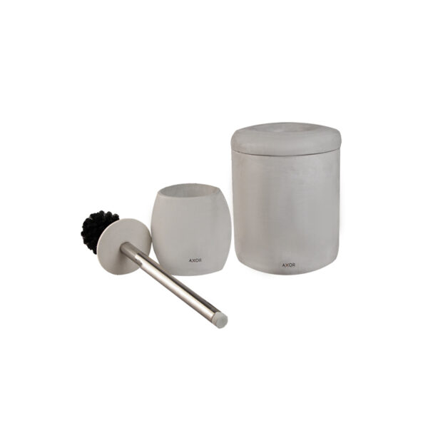ست فرچه و سطل سرویس بهداشتی AXOR (آکسور) مدل لوکا رنگ طوسی (psetdmt03) - Image 2