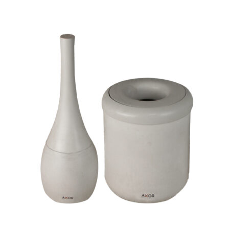 ست فرچه و سطل سرویس بهداشتی AXOR (آکسور) مدل برونو رنگ طوسی (psetd2st04)