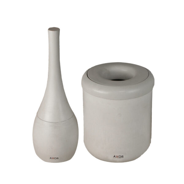 ست فرچه و سطل سرویس بهداشتی AXOR (آکسور) مدل برونو رنگ طوسی (psetd2st04)