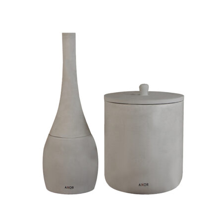 ست فرچه و سطل سرویس بهداشتی AXOR (آکسور) مدل دبورا رنگ طوسی (psetsct02)