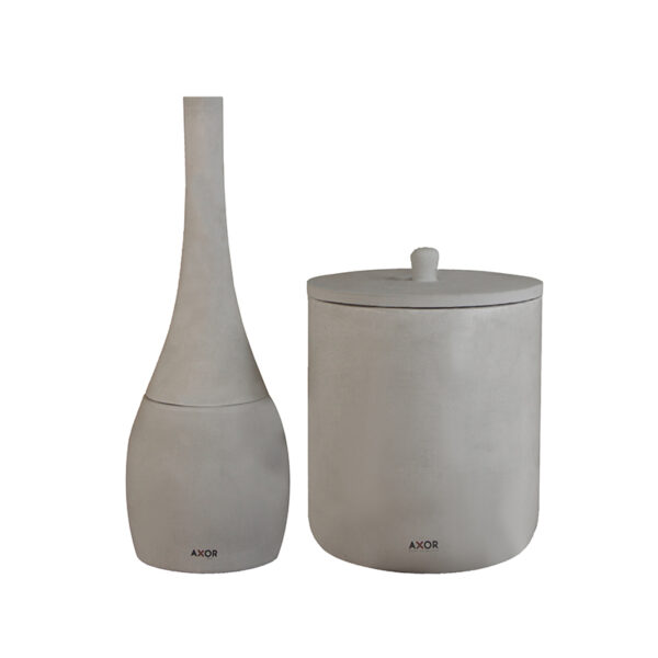 ست فرچه و سطل سرویس بهداشتی AXOR (آکسور) مدل دبورا رنگ طوسی (psetsct02)