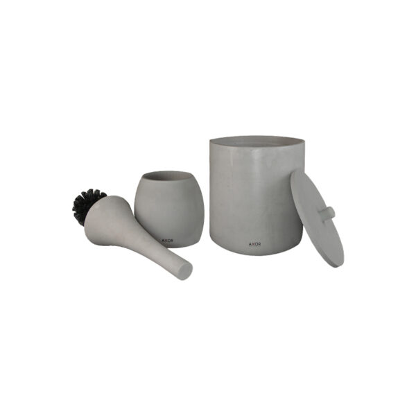 ست فرچه و سطل سرویس بهداشتی AXOR (آکسور) مدل دبورا رنگ طوسی (psetsct02) - Image 2