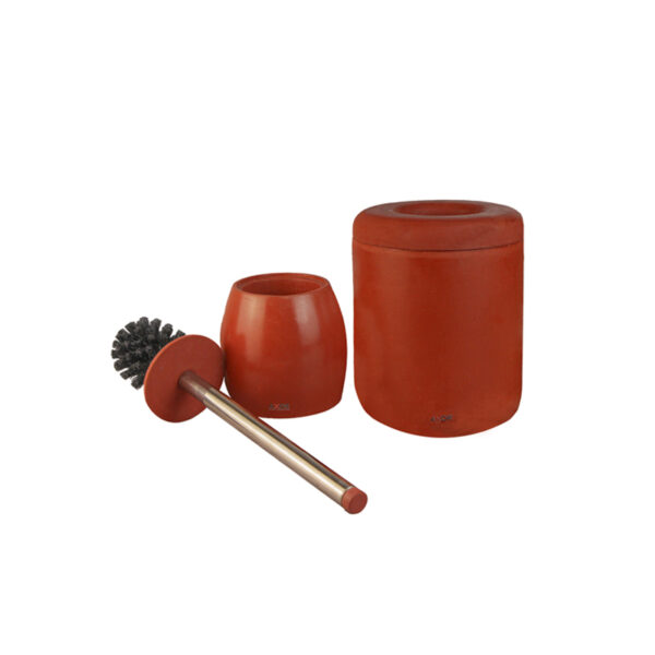 ست فرچه و سطل سرویس بهداشتی AXOR (آکسور) مدل لوکا رنگ آجری (psetdmgh03) - Image 2