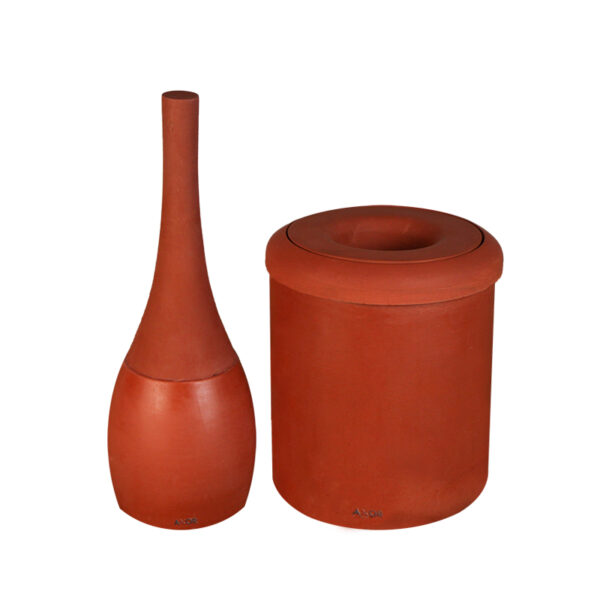 ست فرچه و سطل سرویس بهداشتی AXOR (آکسور) مدل برونو رنگ قرمز (psetd2sq04)