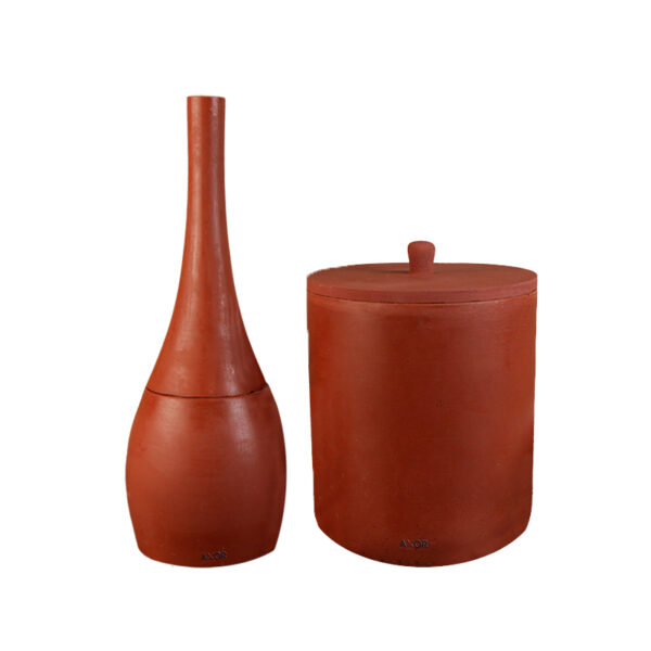 ست فرچه و سطل سرویس بهداشتی AXOR (آکسور) مدل دبورا رنگ آجری (psetscq02)