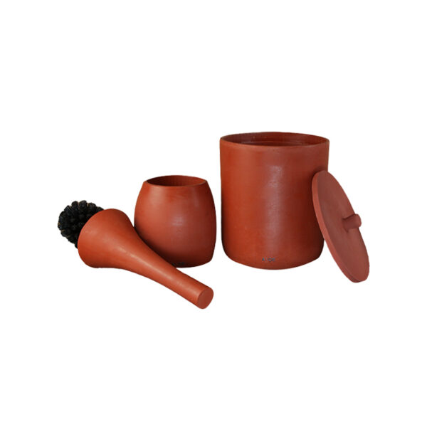 ست فرچه و سطل سرویس بهداشتی AXOR (آکسور) مدل دبورا رنگ آجری (psetscq02) - Image 2