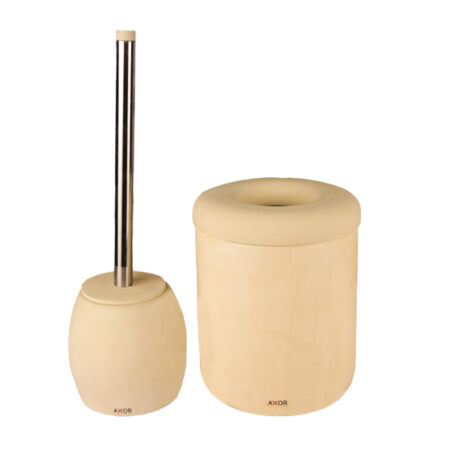 ست فرچه و سطل سرویس بهداشتی AXOR (آکسور) مدل لوکا رنگ کرم (psetdmk03)