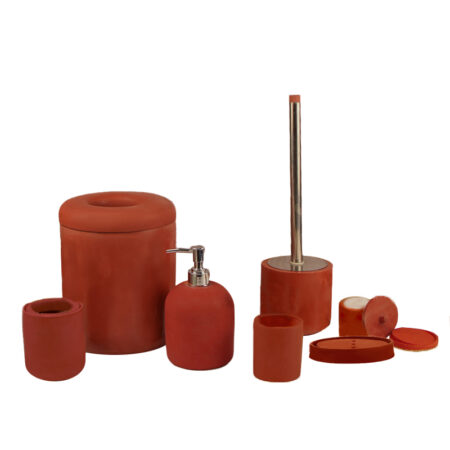 ست سنگی سرویس بهداشتی AXOR (آکسور) 8 پارچه مدل دیگو رنگ آجری (pseta02)